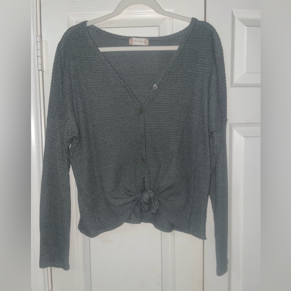 Altard State sage green button down with front tie blouse in Large.